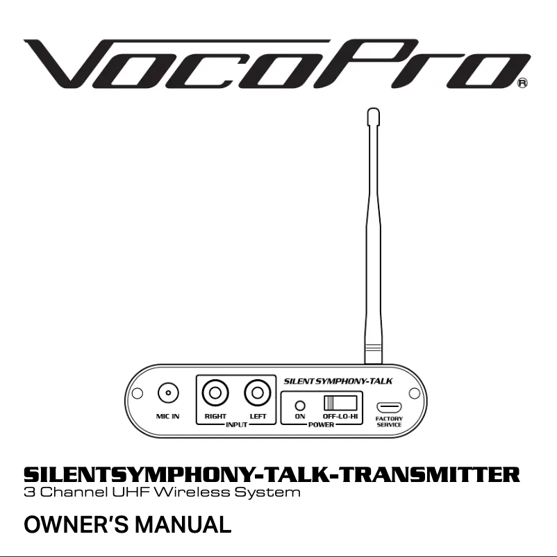 First page image of the manual for Silent Symphony-Talk