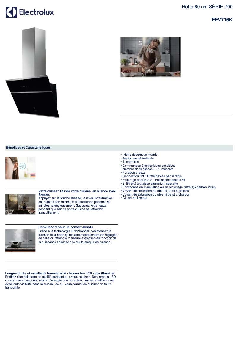 First page image of the manual for EFV716K