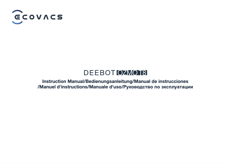 Page 1 de la notice Manuel utilisateur ECOVACS Deebot OZMO T8