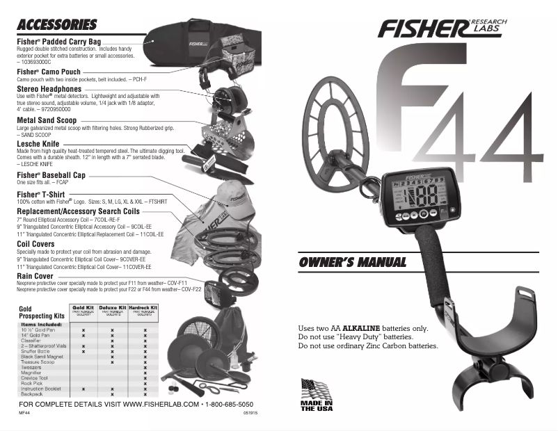 Page 1 of the manual User Manual Fisher F44
