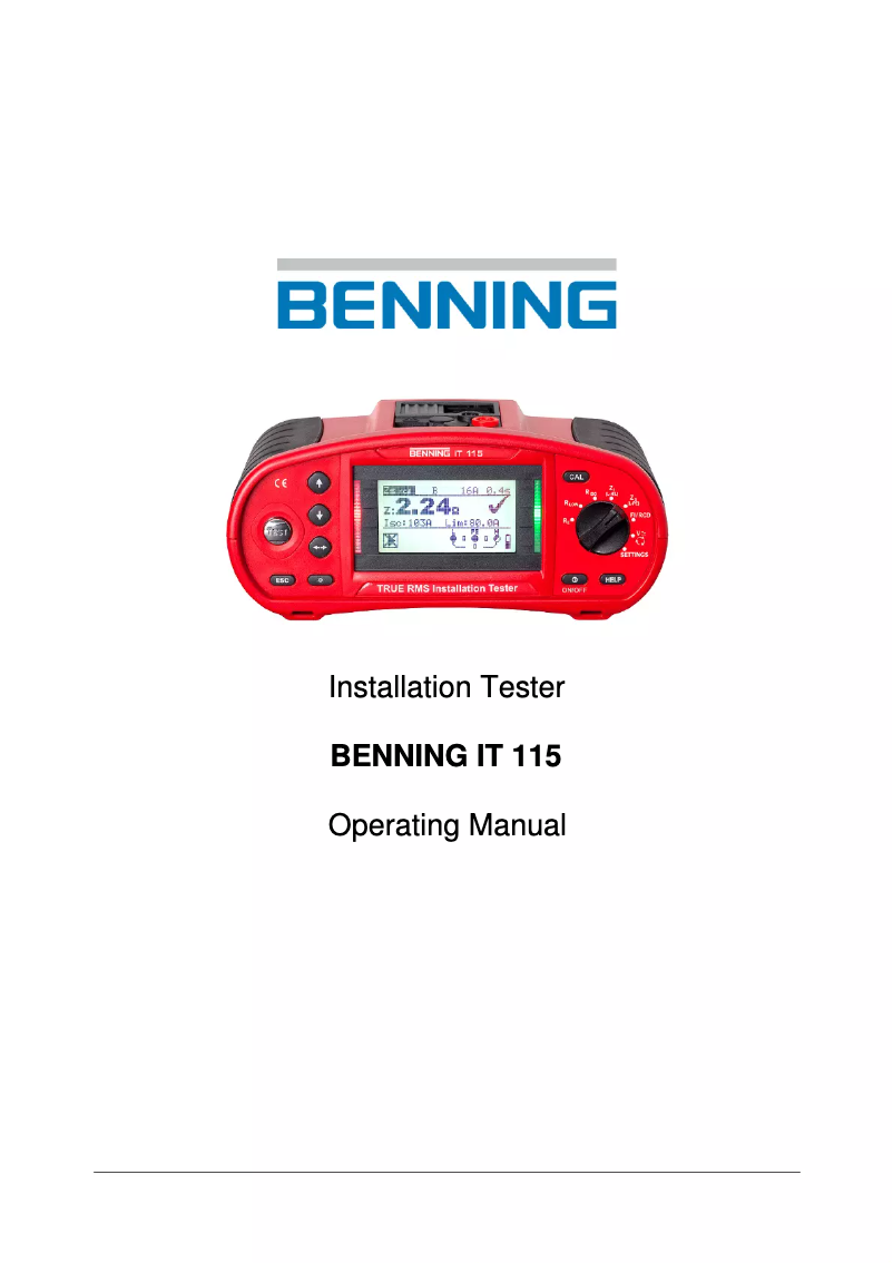 Page 1 of the manual User Manual BENNING IT 115