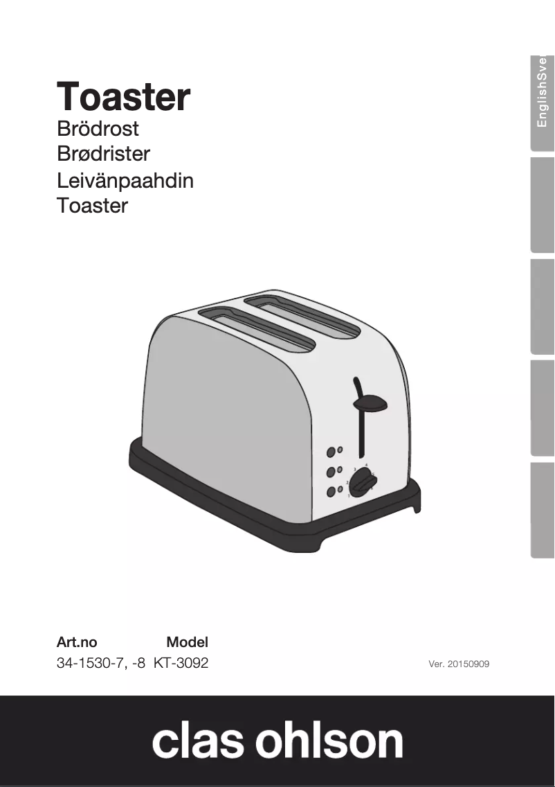 First page image of the manual for KT-3092