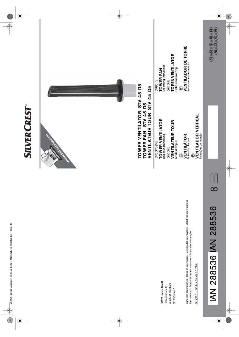 Page 1 of the manual User Manual SilverCrest STV 45 D5