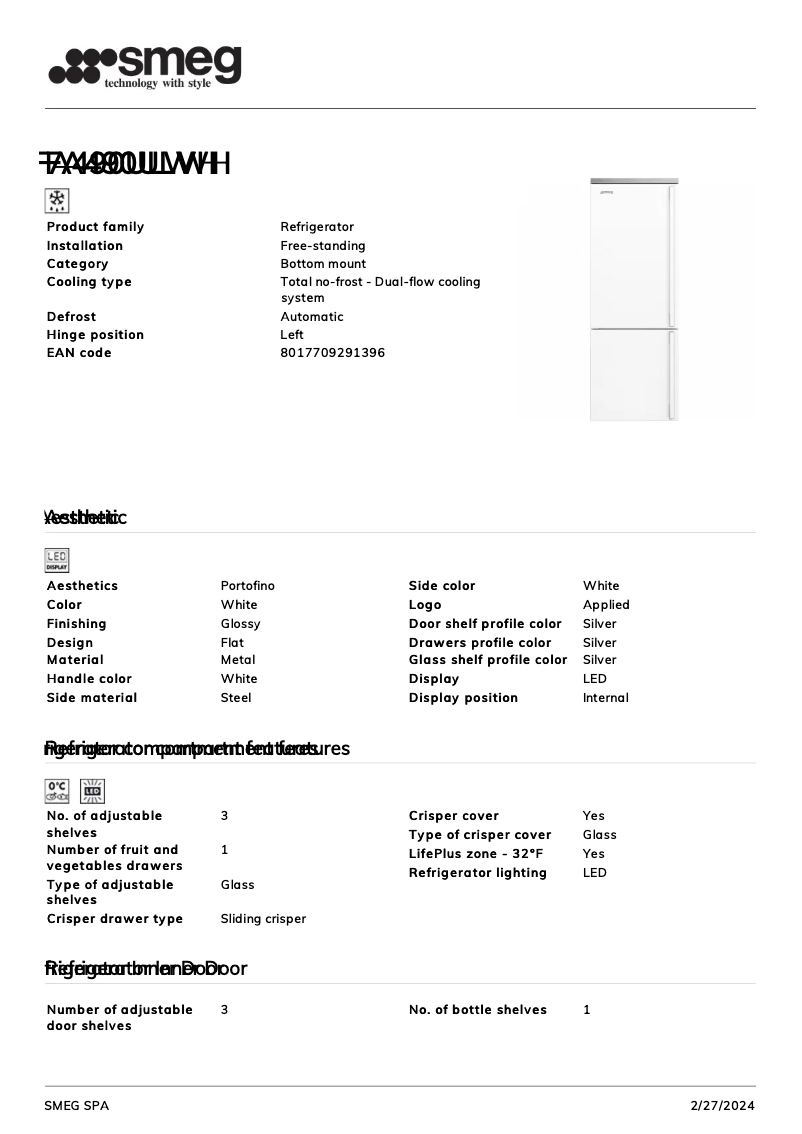 First page image of the manual for FA490ULWH