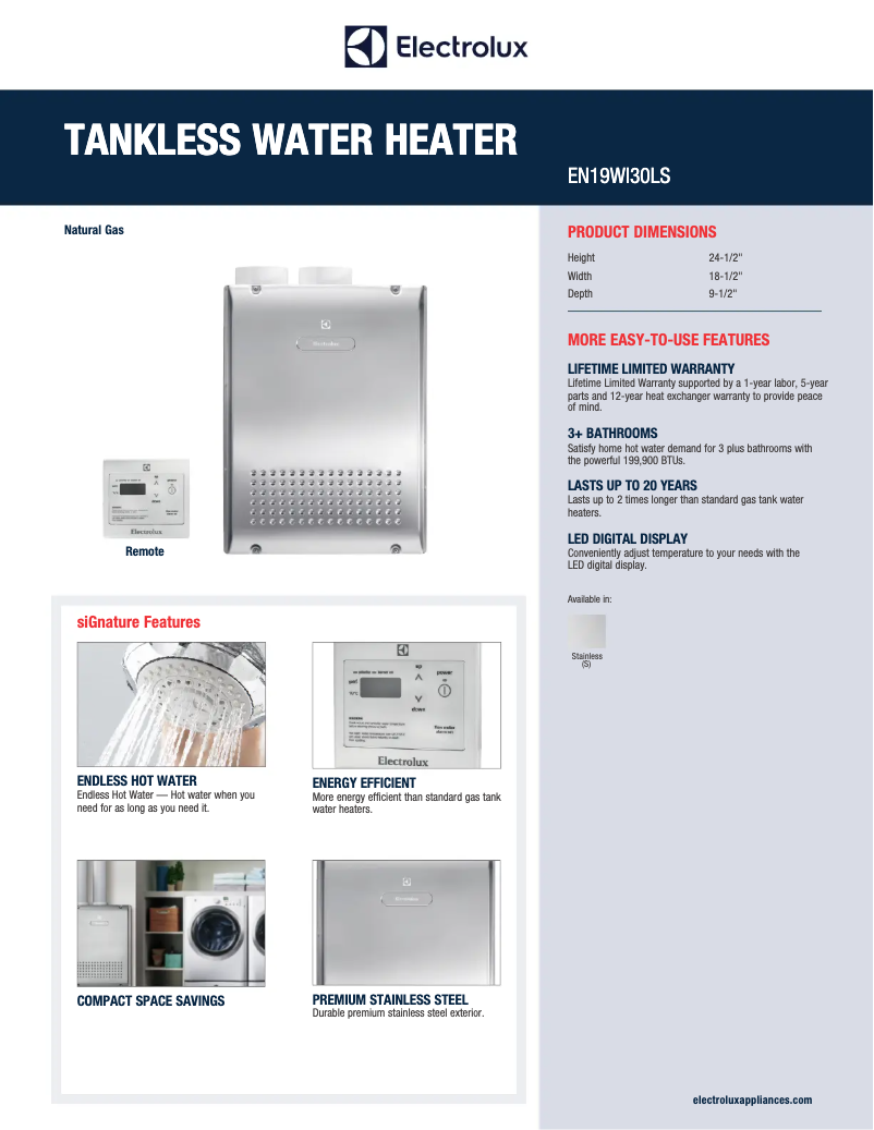 First page image of the manual for EN19WI30LS
