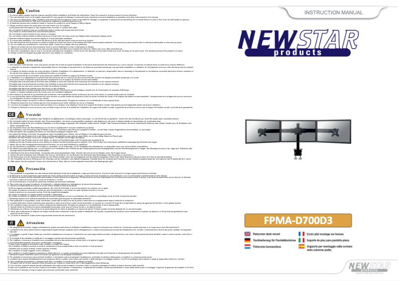 Page 1 of the manual User Manual Newstar FPMA-D700D3