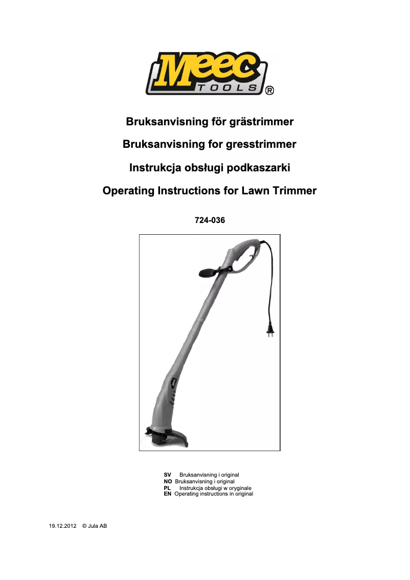 First page image of the manual for 724-036