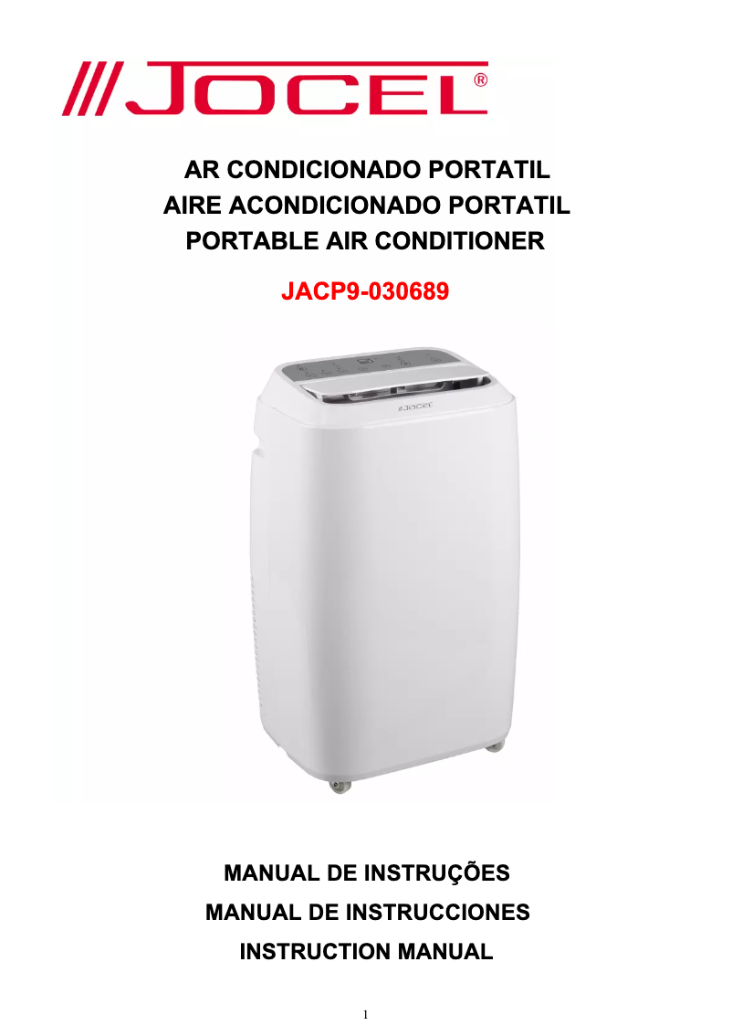 Page 1 of the manual User Manual Jocel JACP9-030689