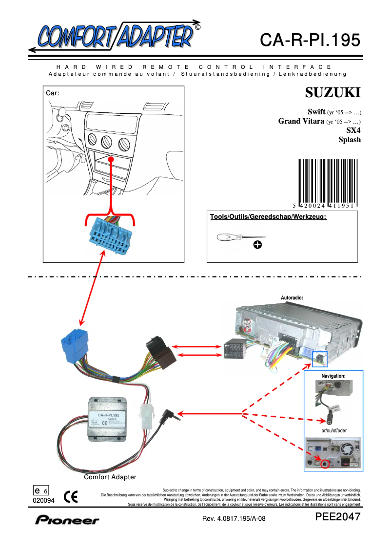 Image de la première page du manuel de l'appareil CA-R-PI.195