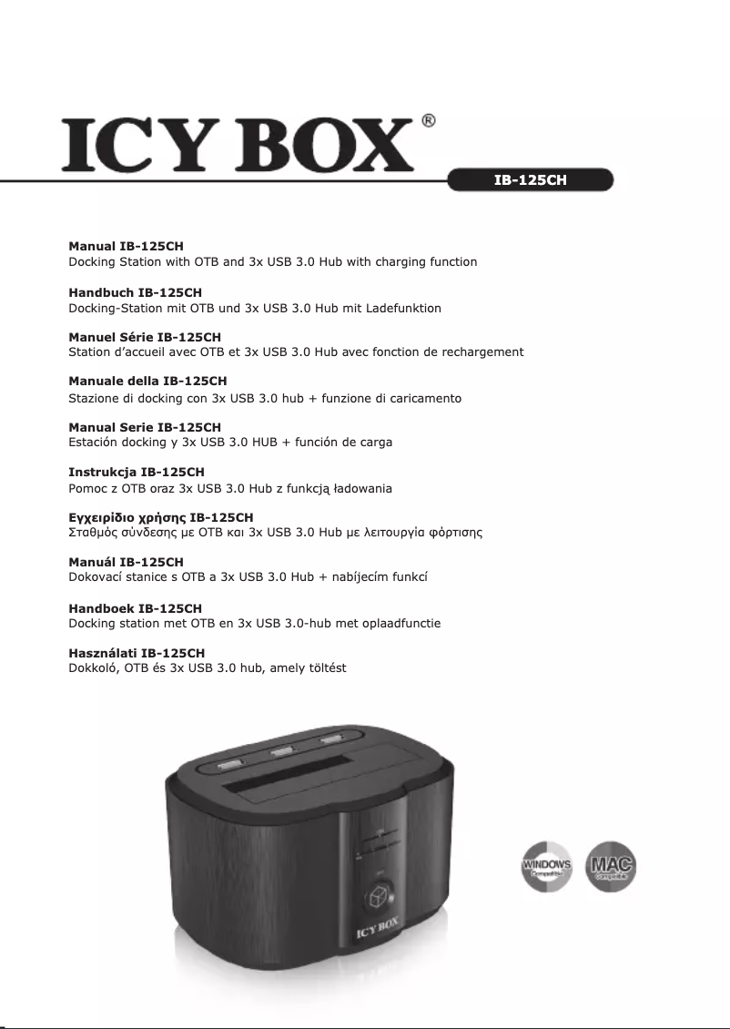 Page 1 of the manual User Manual Raidsonic IB-125CH