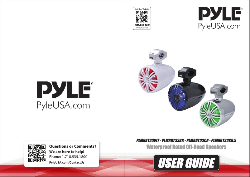 First page image of the manual for PLMRBT33WT