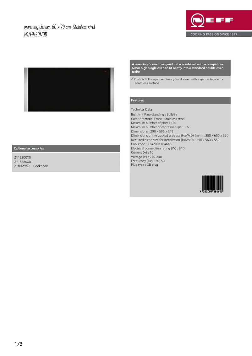 First page image of the manual for N17HH20N0B