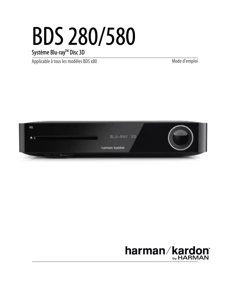 Page 1 of the manual User Manual Harman Kardon BDS 780