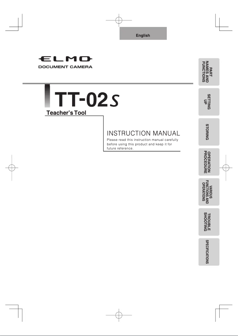 First page image of the manual for TT-02S