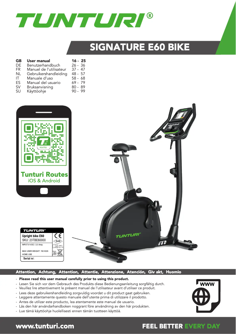 First page image of the manual for Signature E60