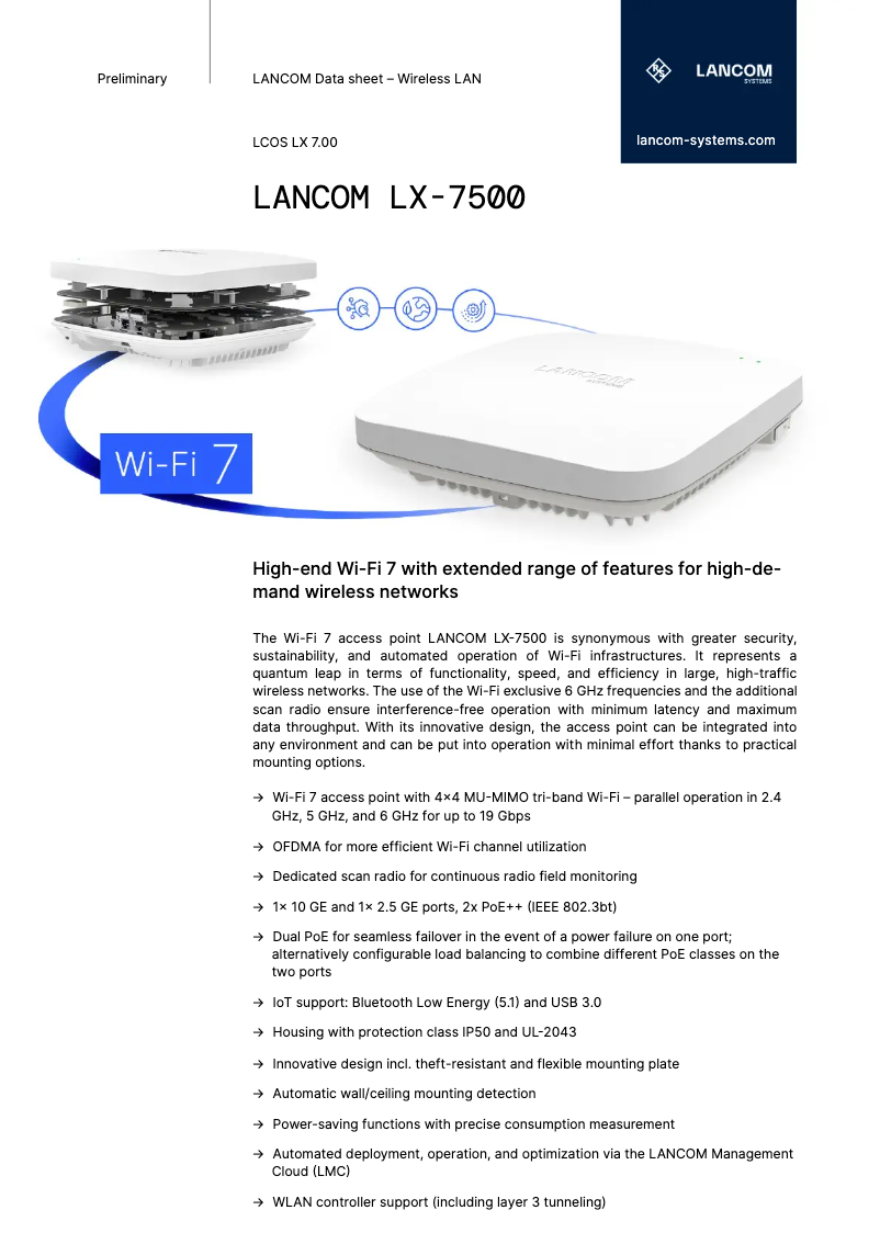 Image de la première page du manuel de l'appareil LX-7500