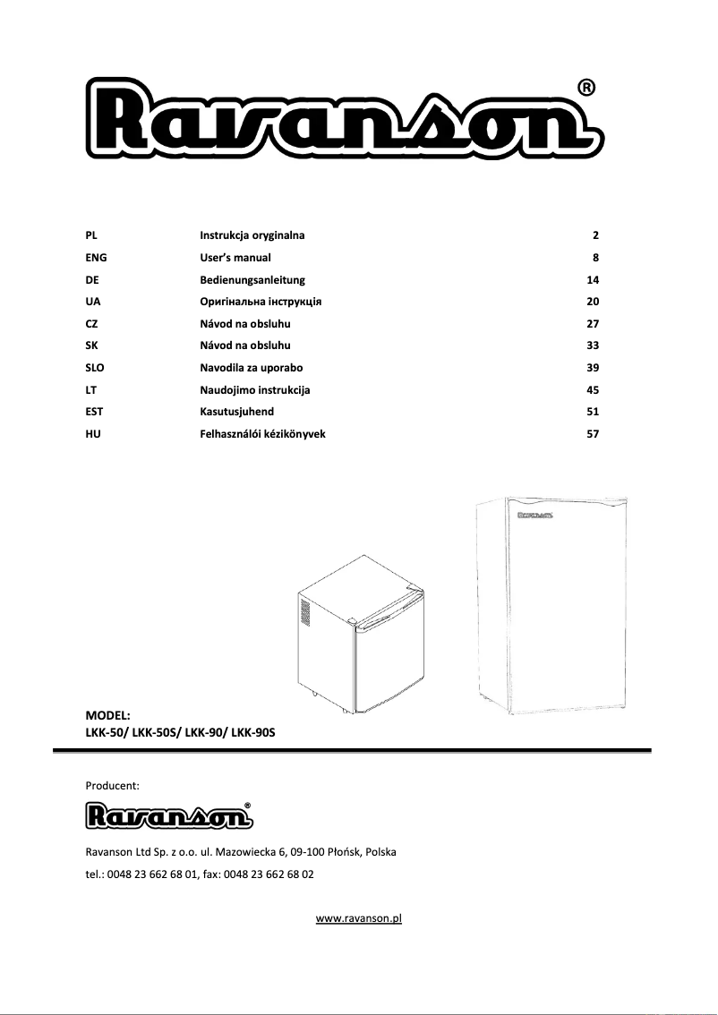 Page 1 of the manual User Manual Ravanson LKK-90
