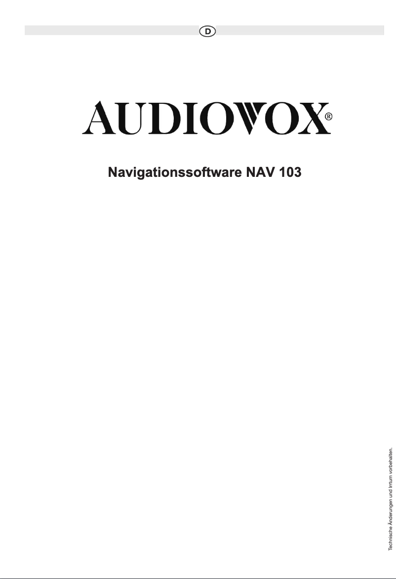 First page image of the manual for NAV 103