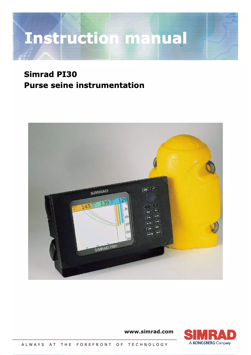 Page 1 of the manual User Manual Simrad PI30