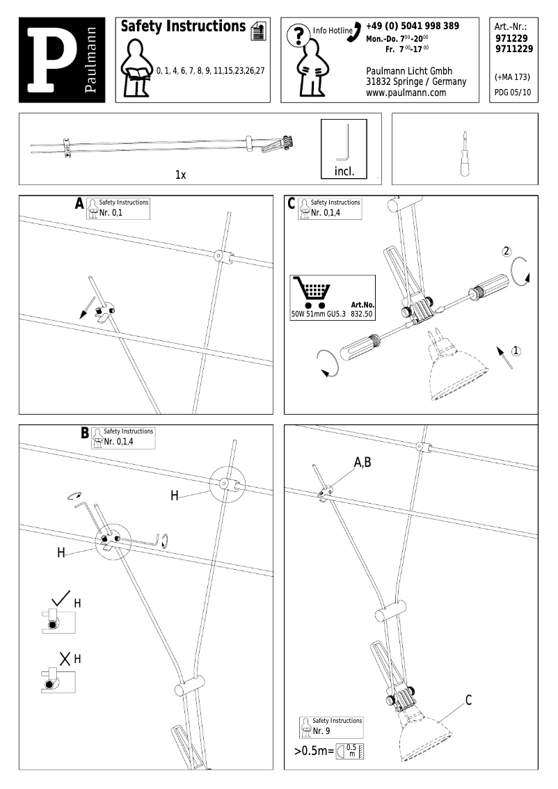 Page 1 of the manual User Manual Paulmann Comet 971.229