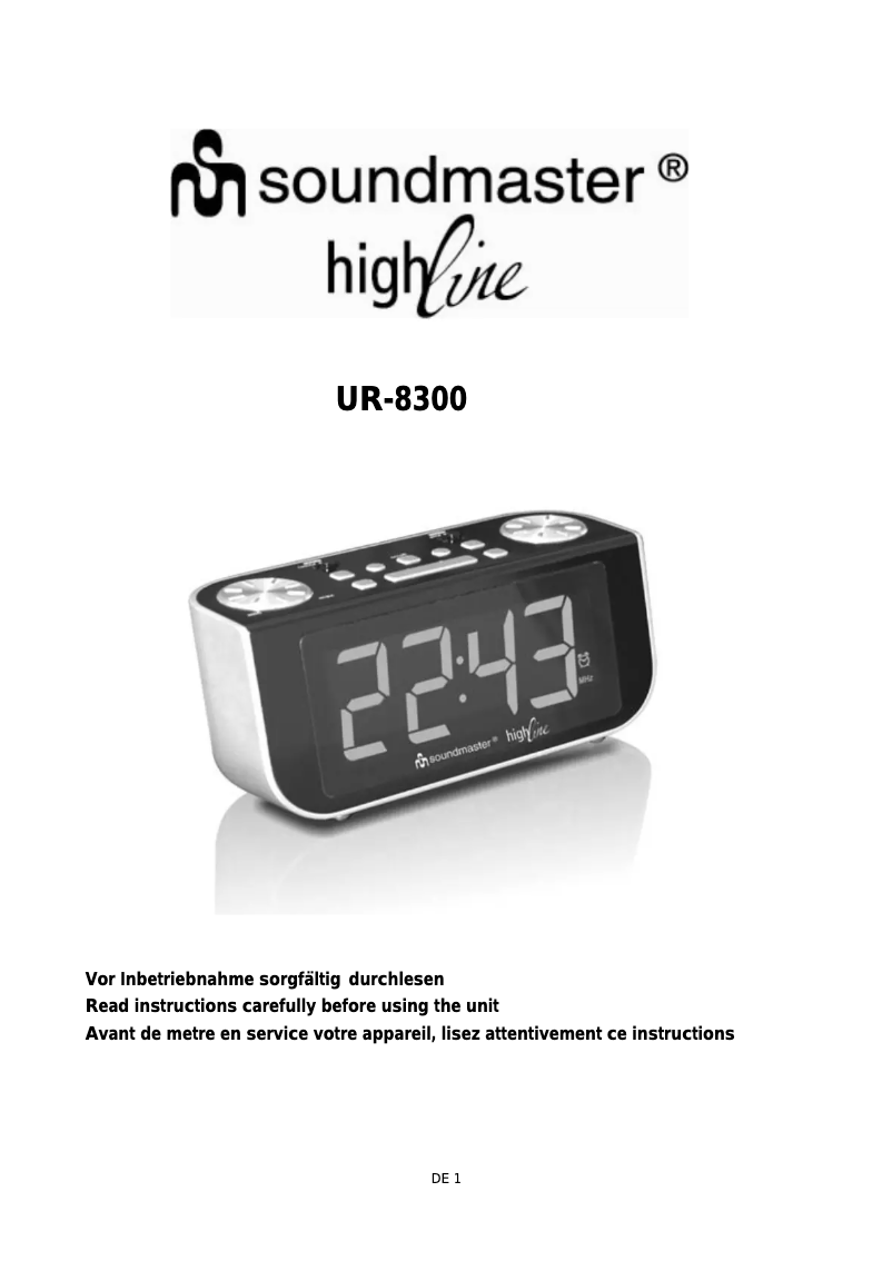 First page image of the manual for UR8300