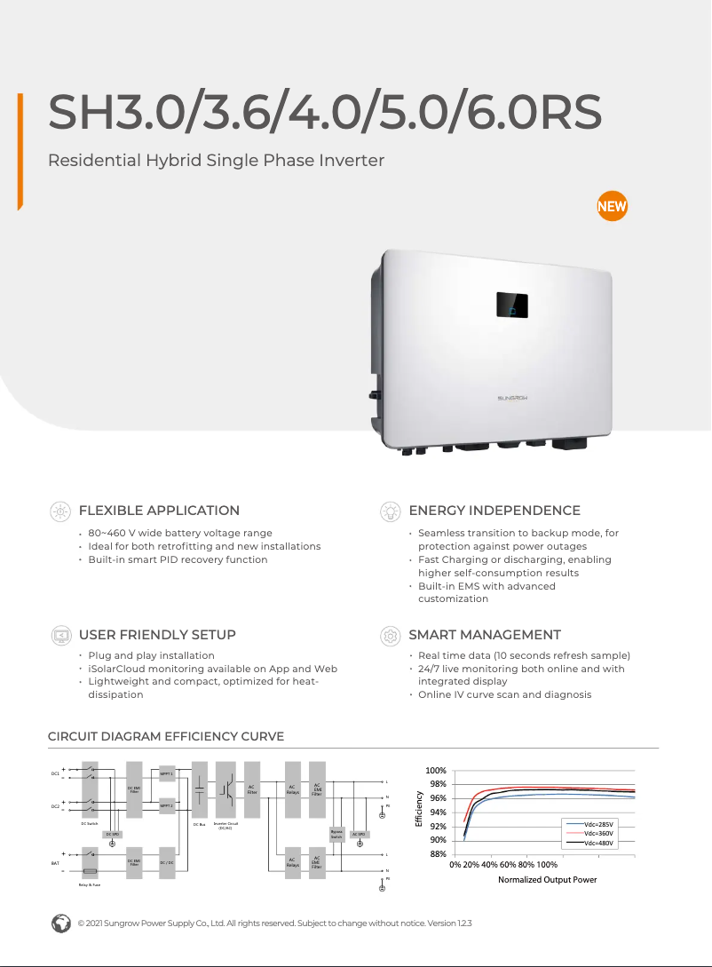 Image de la première page du manuel de l'appareil SG5.0RS