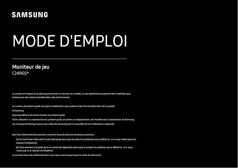 Page 1 of the manual User Manual Samsung C24RG50FQU