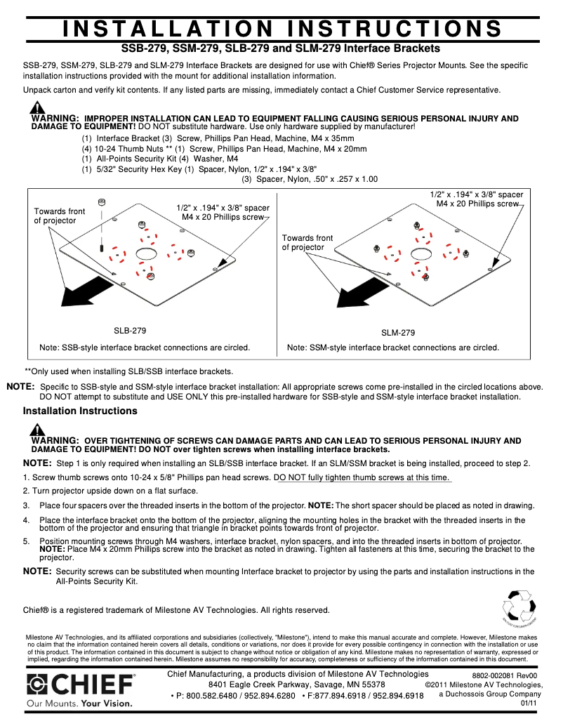First page image of the manual for SLM279