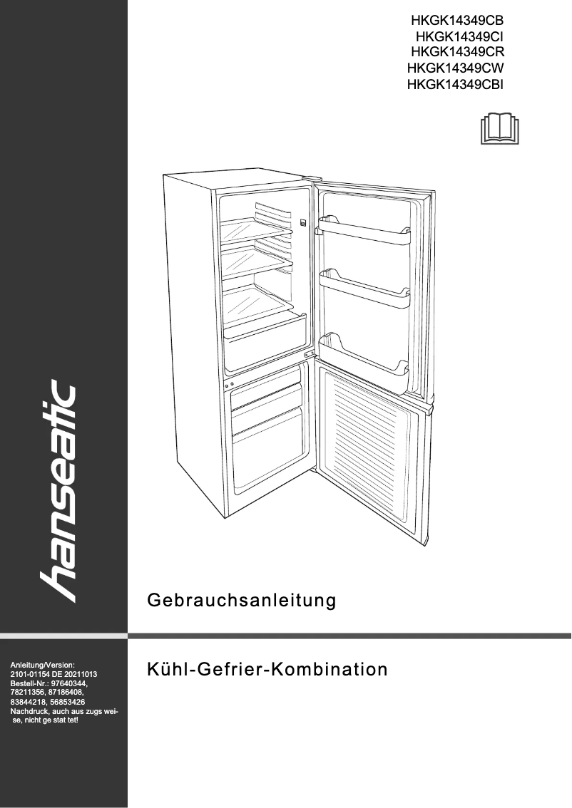 First page image of the manual for HKGK14349CR