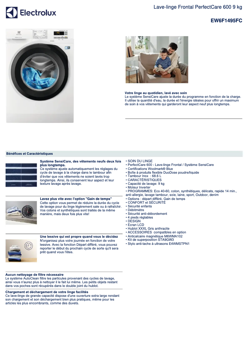 First page image of the manual for EW6F1495FC