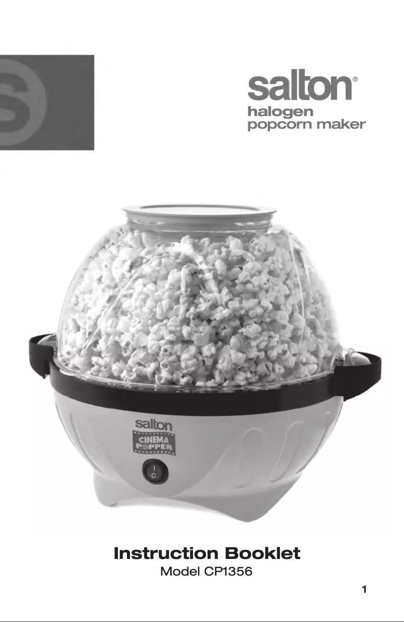 Page 1 of the manual User Manual Salton CP1356Y