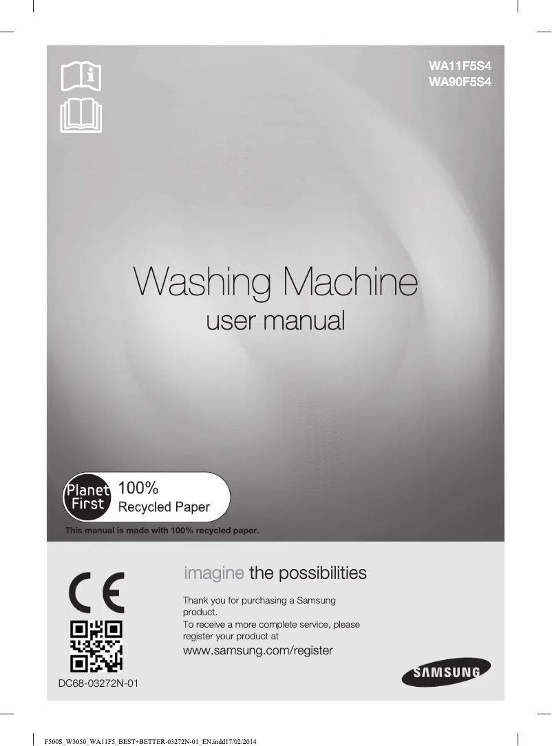 Page 1 of the manual User Manual Samsung WA11F5S4QTA