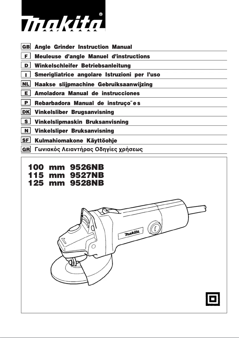 Page 1 of the manual User Manual Makita 9526NB