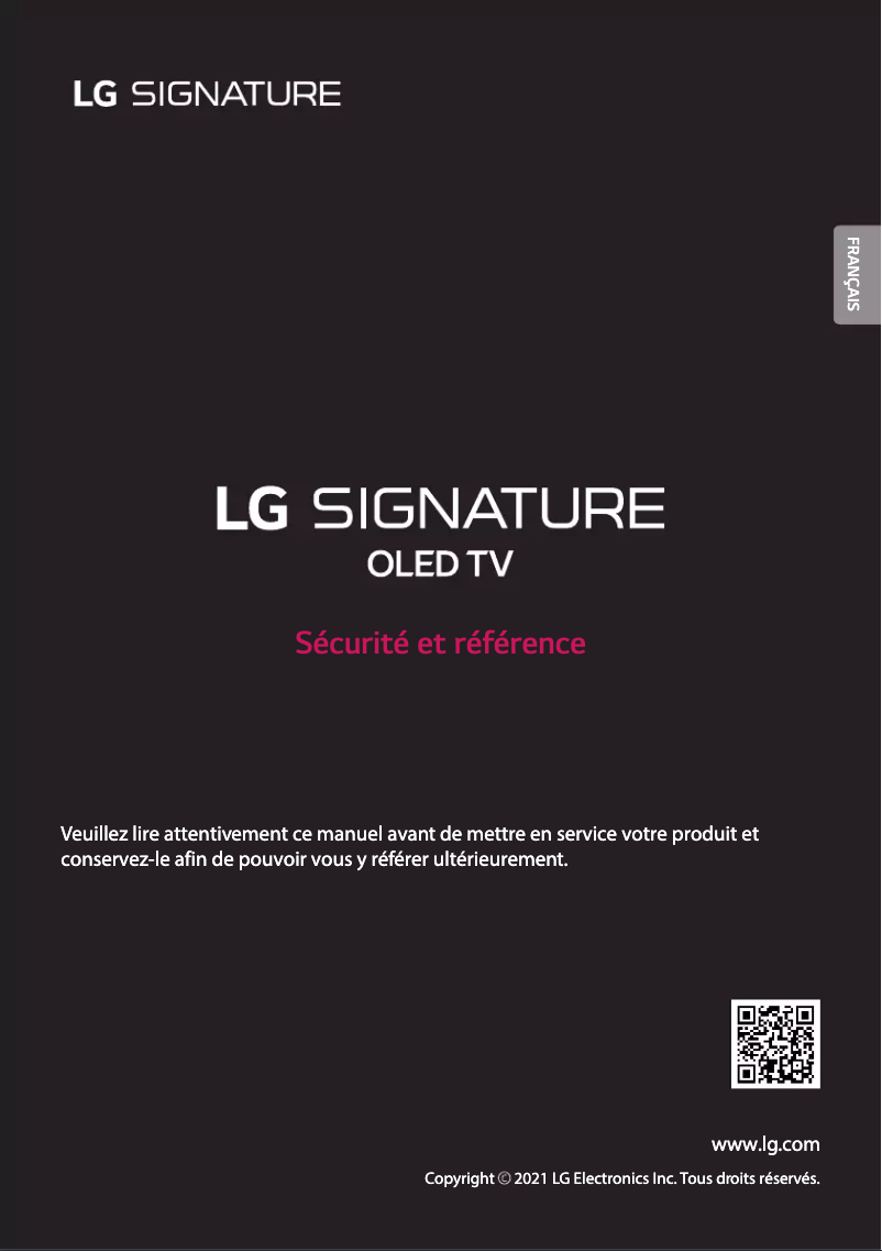Page 1 of the manual User Manual LG OLED88Z1PVA