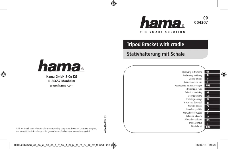 Page 1 of the manual User Manual Hama 00004307