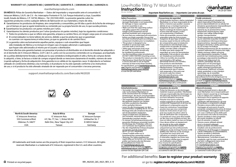 First page image of the manual for 462020