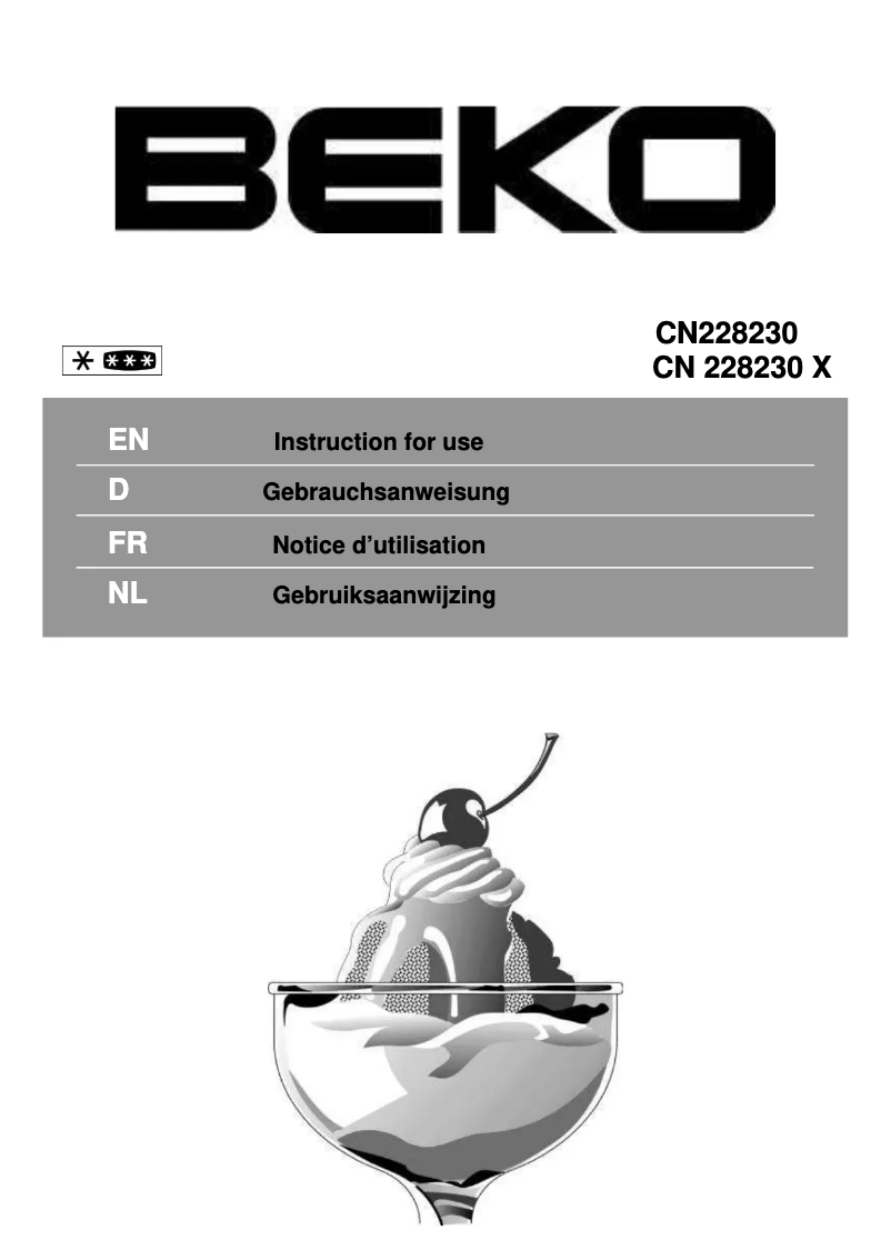 First page image of the manual for CN 228230 X