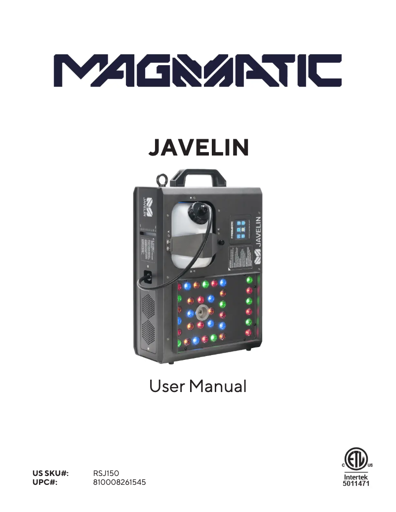 Page 1 of the manual User Manual Elation Javelin