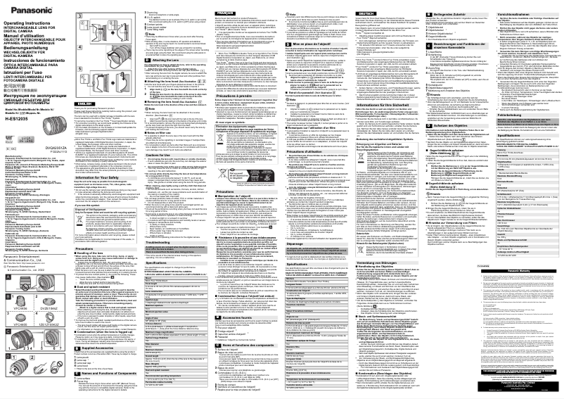Page 1 of the manual User Manual Panasonic H-ES12035