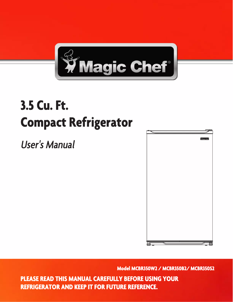 Page 1 of the manual User Manual Magic Chef MCBR350W2