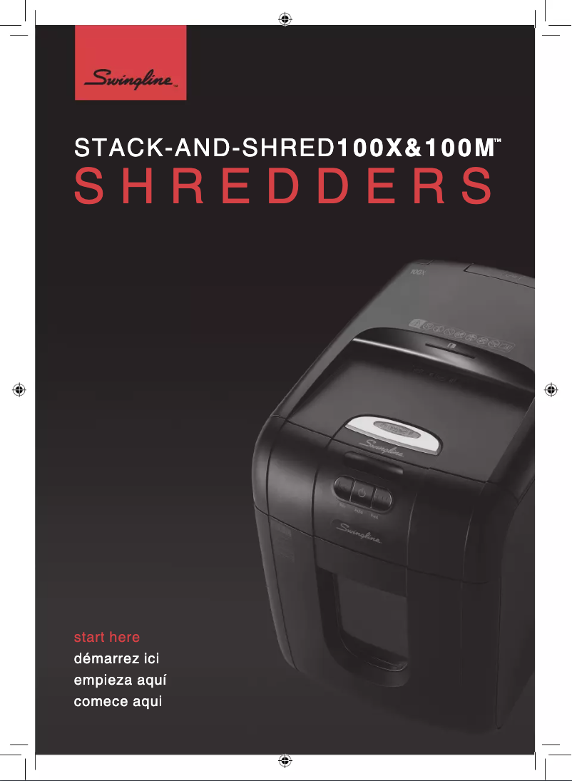 First page image of the manual for Stack-and-Shred 100X