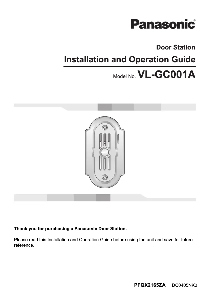 First page image of the manual for VL-GC001A