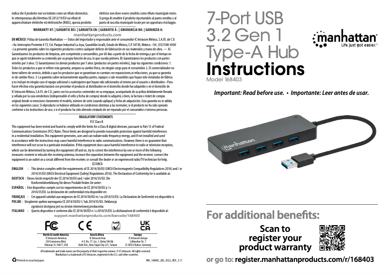 First page image of the manual for 168403