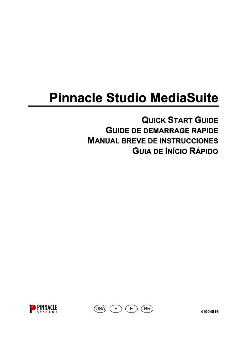 First page image of the manual for Studio MediaSuite