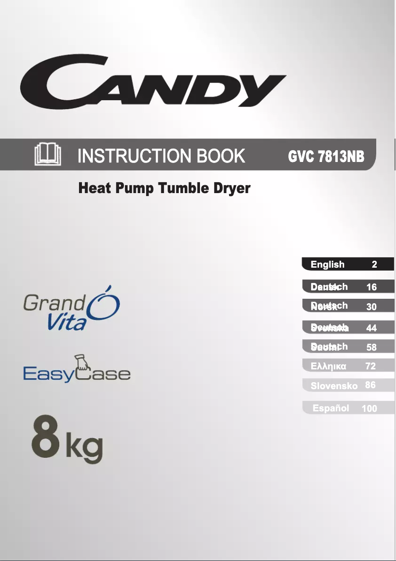 Page 1 of the manual User Manual Candy GVC 7813NB-S
