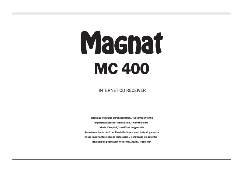 First page image of the manual for MC 400