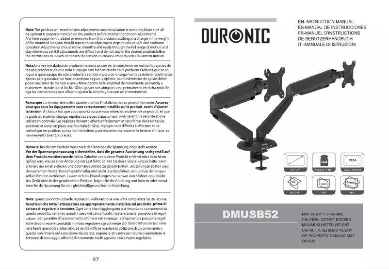 First page image of the manual for DMUSB52
