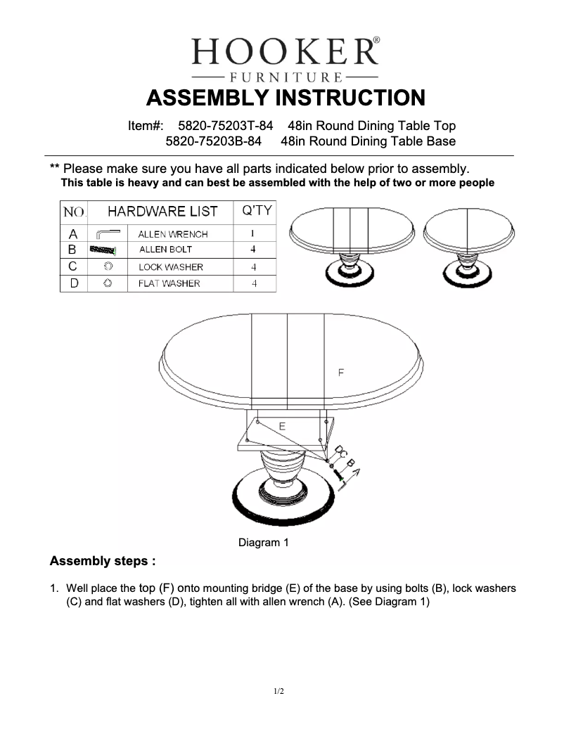 Page 1 of the manual User Manual Hooker 5820-75203T-84