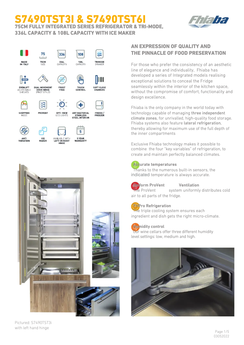 First page image of the manual for S7490TST3IA