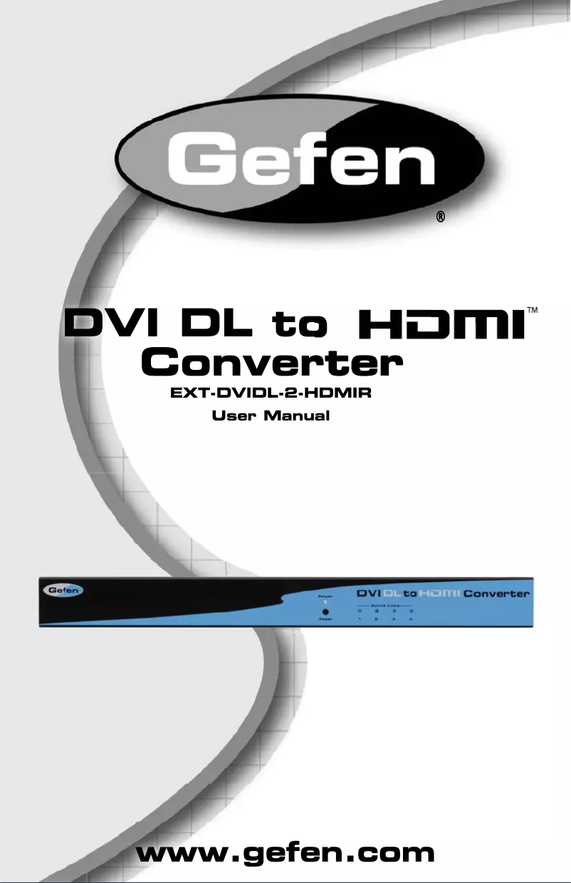 First page image of the manual for EXT-DVIDL-2-HDMIR
